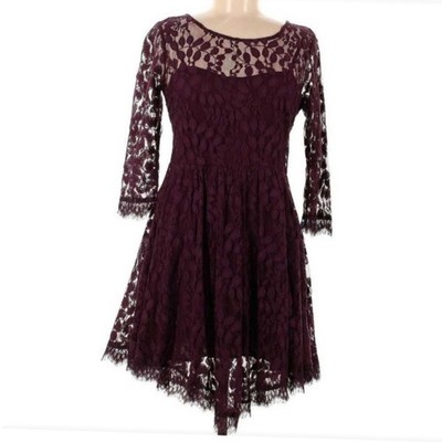 chinese dress ladies Free People Premonitions Burgundy Lace One-Shoulder Bodycon Slip Dress main image 1