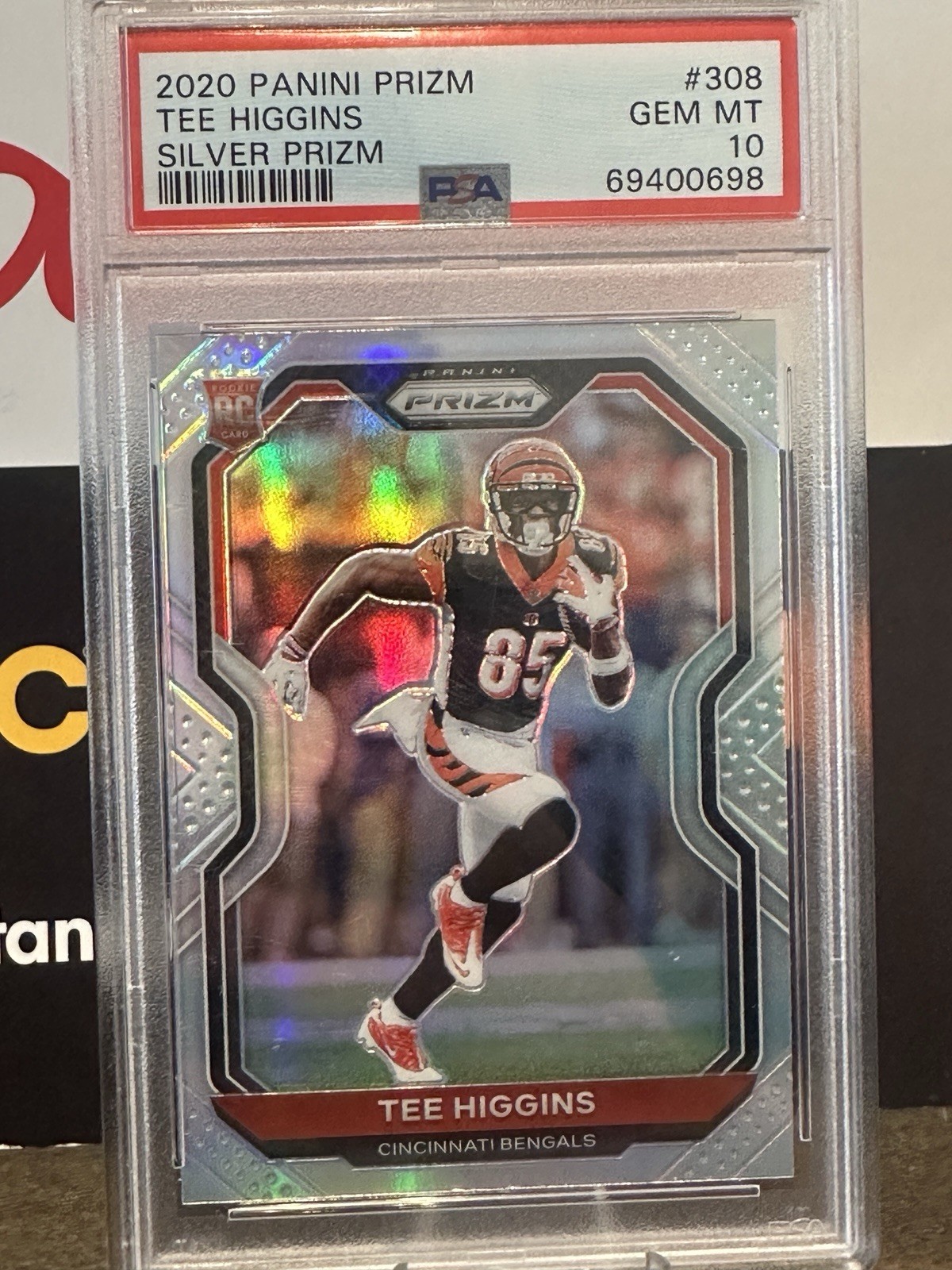 2020 Panini Prizm Tee Higgins RC Rookie PSA 10 Bengals Silver Refractor #308