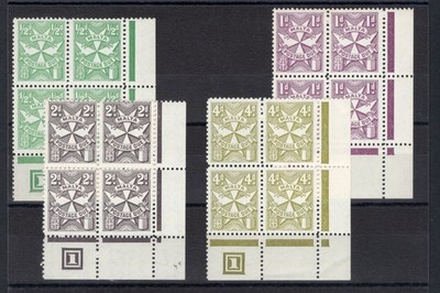 Malta 1967 Steuermarken Malteserkreuz dent 12 filigrane Malteserkreuze Nr. 27/30 i