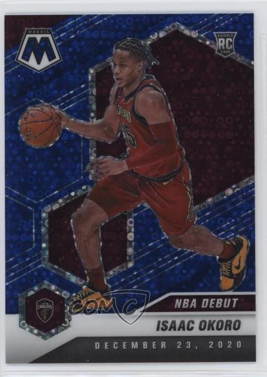 2020-21 Panini Mosaic NBA Debut Fast Break Blue Prizm 71/85 Isaac Okoro #271 s1i
