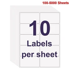 10-Up Sheet 2"x4" Shipping Labels Address Mailing Label for Inkjet Laser Printer