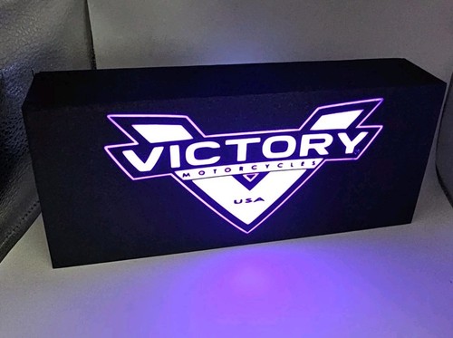 Victory Motorcycle Decor Man Cave Desk LED Lightbox USB Powered light sign Shop - Picture 4 of 6