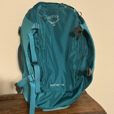 New Osprey Porter 46 46L Hiking Backpack Teal Nylon Padded External Pockets