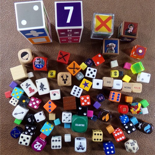 DICE LOT: Odd Mixed Collector Set 80+ Dice Cube Collection Unique Vintage Modern