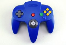 Nintendo 64 Controller N64 Wired OEM Authentic Joystick NUS-005 Blue - Tested