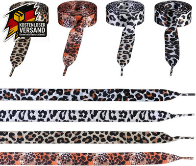 4 Paar Schnürsenkel Leo Breite Satin Schnürsenkel Stilvoll Satin-Finish Leoparde