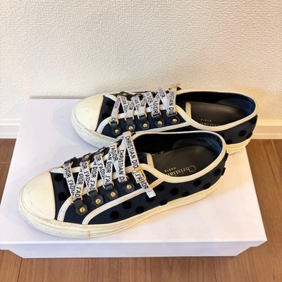 Christian Dior Sneakers Shoes Low-Cut WALK'N'DIOR EU 36 US 6 Black Authentic