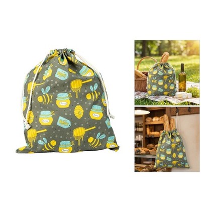 Sustainable Cotton Linen Efficient Bag For Bakery Easy Access Drawstring Closure