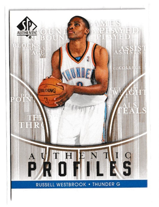 Russell Westbrook #AP-49 Basketball Cards 2008 SP Authentic Authentic Profiles trading card — raw and PSA graded price guide