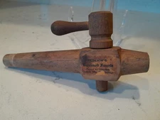 Antique Vintage Wood Wine Barrel Bung Tap Spigot Redlich Mfg. Co. Chicago EUC 