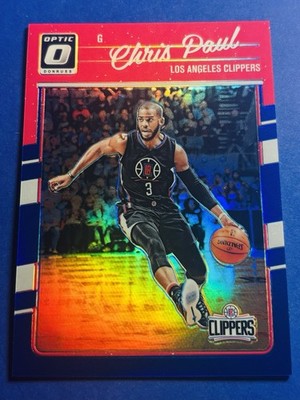 2016-17 Donruss Optic Blue Prizm /49 Chris Paul #25 Clippers Bookend