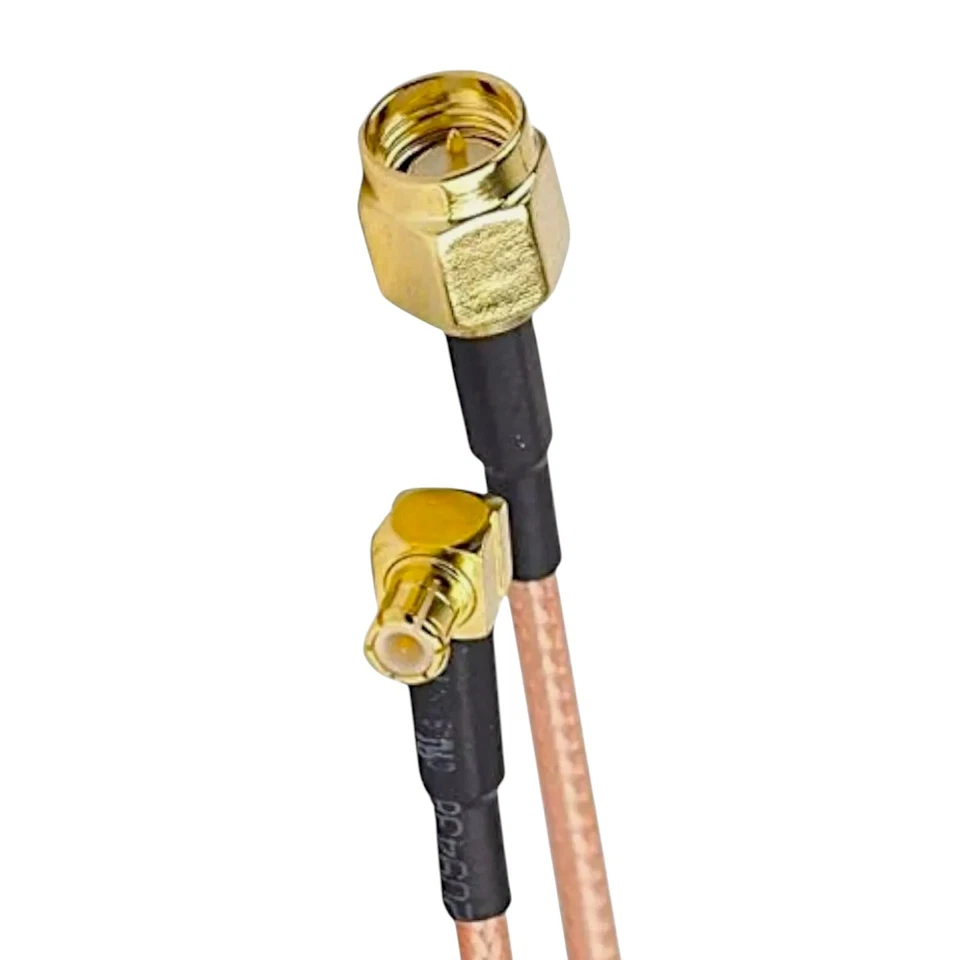Electronics 2PCS RF coaxial Coax Cable Assembly SMA Male to MCX Male Right Angle - Image 3 of 4