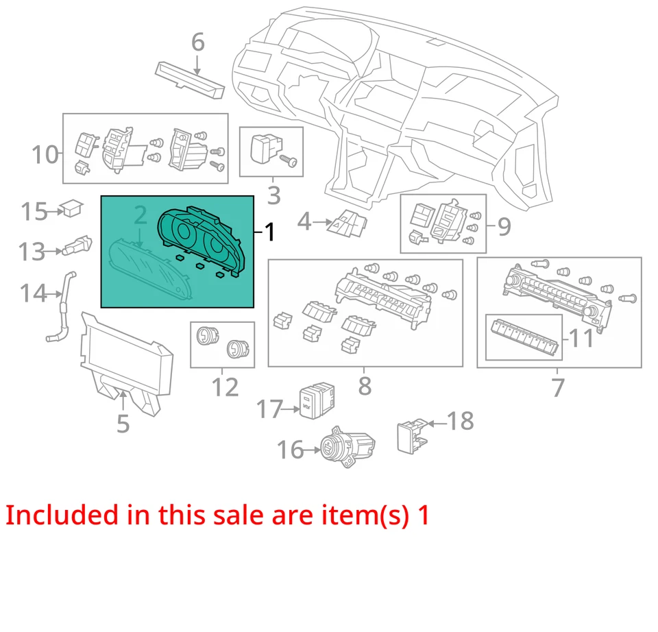 Speedometer Cluster AWD US Market Fits 10-12 CROSSTOUR 904254 - Image 3 of 4