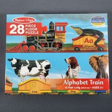 Melissa Doug Alphabet Train Floor Puzzle 28 Pieces 10 Feet Long Ages 3 NEW