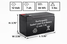 12v 7Ah Rechargeable Sealed Lead Acid Battery