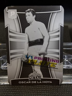 2025 Leaf Metal Pristine Oscar De La Hoya Boxing  #398 Black Printing Plate 1/1