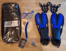 Mares Aquazone Marlin Volo Maschera Subacquea, Set Snorkeling e Pinne, Uomo 6-12 Donna 7,5-12