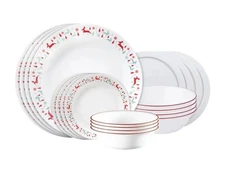 Corelle Dinnerware Set Multicolor 20-Piece Be Merry Serves 4 Plates Bowls