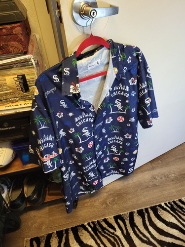 Vestido Vintage Beggars Pizza White Sox XL Unisex Estilo Hawaiano Estadio Botón... - Imagen 3 de 16
