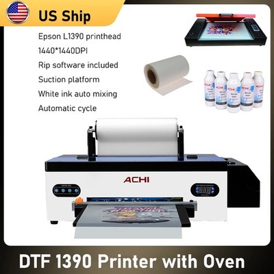 ACHI A3 DTF Printer Epson 1390 Direct to Trasnfer Film T-shirt Printing INK US