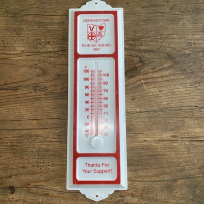 Vintage Germantown Rescue Squad 1997 Outdoor Thermometer Works Great