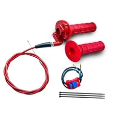 7/8 22mm Twist Throttle Accelerator Handle Grips for Pit Bike Mini Bike Red