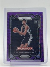 VICTOR WEMBANYAMA 2023-24 PANINI PRIZM MONOPOLY ROOKIE PURPLE RC Q1970