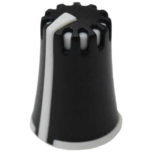 Smooth Castle Top Plastic Volume Control Knobs - 6mm Splined Hole - Push Fit - Picture 6 of 29