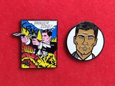 2pc Set ARCHER DANGER ZONE Emblems, One Of A Kind Custom Fridge/Locker Magnets
