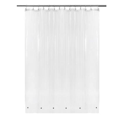 Clear Shower Curtain Liner 82 Width by 74 Height with Free Hooks - 6 Bottom M...