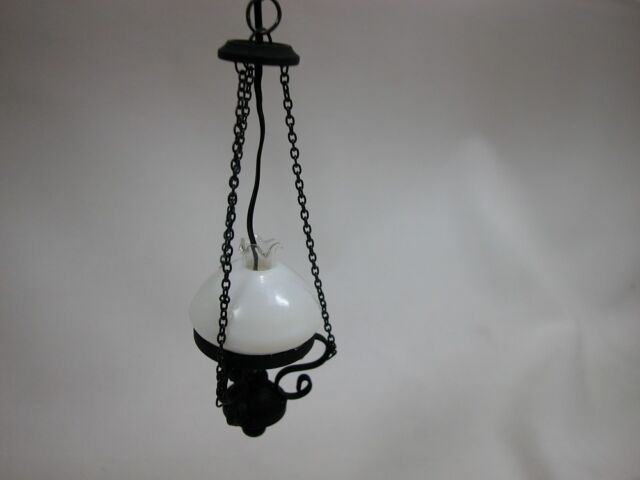 Heidi Ott #YL5012 Dollhouse Miniature Light 1:12 Scale Black Ceiling Lamp