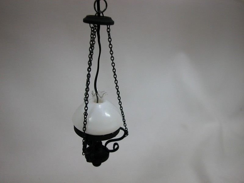 Heidi Ott #YL5012  Dollhouse Miniature Light 1:12 Scale Black Ceiling Lamp 