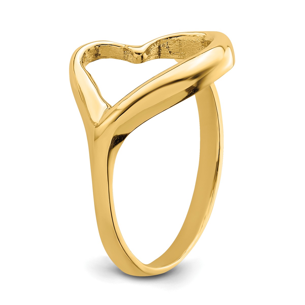 Lex & Lu 14k Yellow Gold Tilted Heart Ring Size 6 | eBay