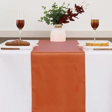 10 Pack Terracotta Table Runners for Tables Satin Table Runners 12 x 108 Inch...