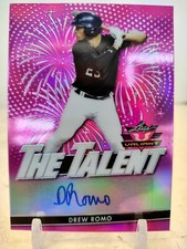 DREW ROMO #/15 AUTO 2020 Leaf Valiant Baseball PRIZM PINK The Talent ROCKIES