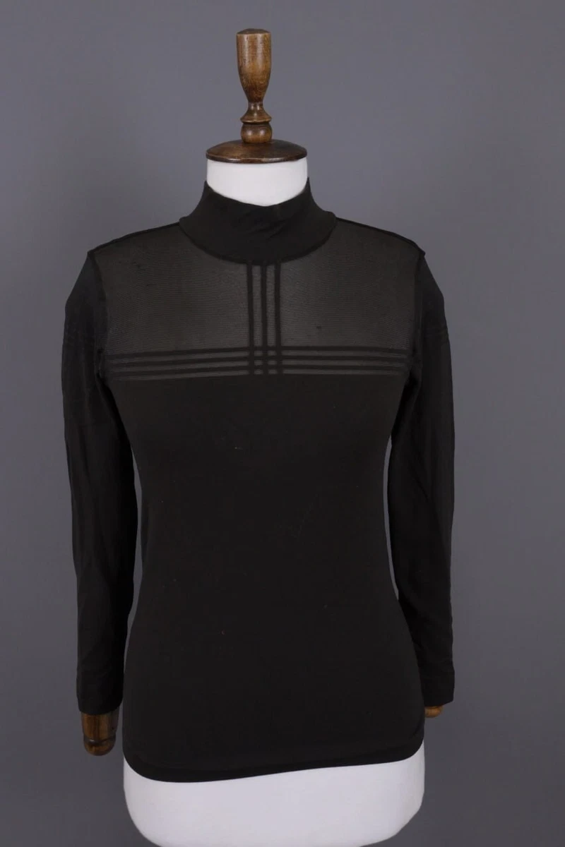 WOLFORD Brown Mesh Turtle Neck Long Sleeve Lightweight Top Shirt Size M