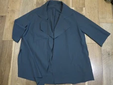 Maria Pinto M2057 Gray Stretchy 3/4 Sleeve Open Front Lola Coat Sz S NWT