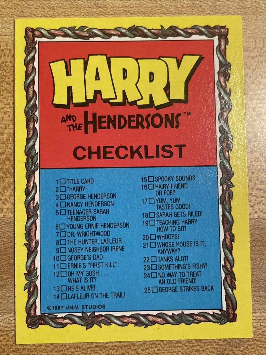 1987 Topps Harry and the Hendersons Complete 77 Base Card Set No