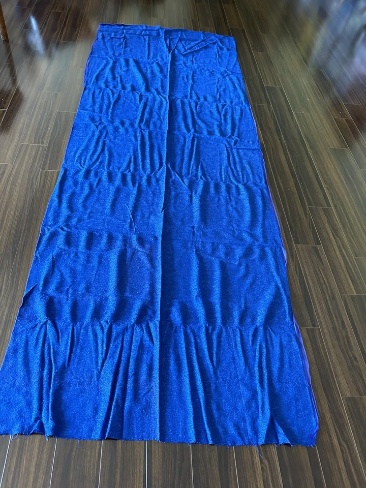 Tela De Colección Tejida Lana Unida Forrada con Nylon/Poli Azul Cobalto Precioso 44”x3yds Foto 4 de 4