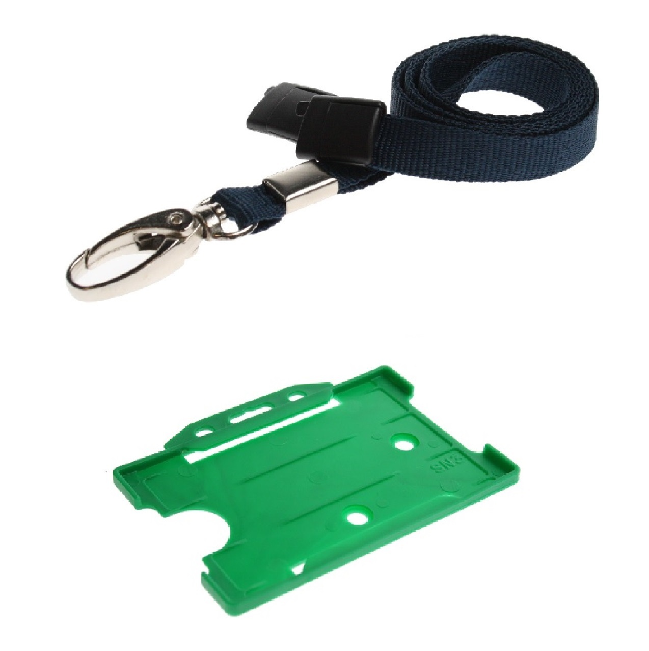 Navy Blue Safety Breakaway Lobster Clip Neck Lanyard with ID Card Badge