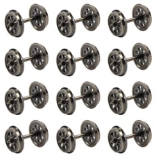 12pcs Model Trains HO Scale 1:87 38" Metal Spoked DC Wheelsets