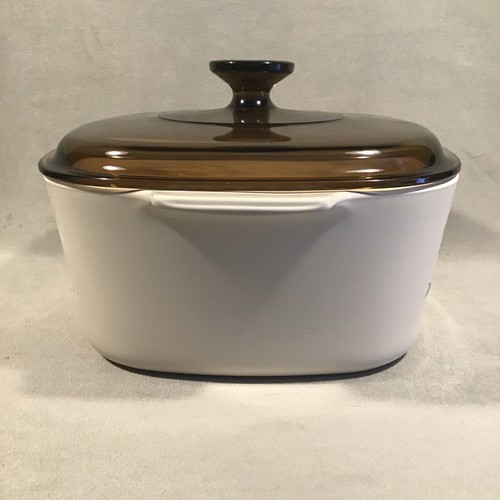 PV07844 Vintage Corningware Square SYMPHONY Pyrex Amber Lid: A-3-B (3 Liter) - Picture 2 of 11