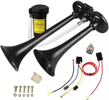 GAMPRO 150db 12V Air Horn, Chrome Zinc Dual Trumpet with Compressor for Any 1...
