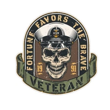 Fortune Favors the Brave Veteran Bumper Sticker Military Vinyl Soldier Decal 5"