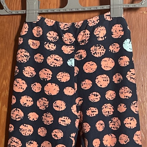 LuLaRoe Tween Leggings Spots Navy Orange Blue Polka Dots - Picture 2 of 10