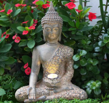 🌞 Solar Meditating Buddha Statue Outdoor Garden Light | Zen Decor Waterproof Re