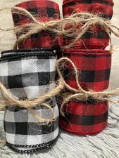 4 rolls of Buffalo Plaid Ribbon