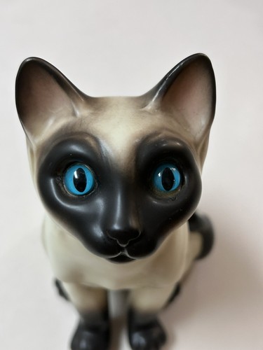 "Estatuilla de gato siamés Napcoware vintage de 7"" de largo gatito 898" - Imagen 4 de 5