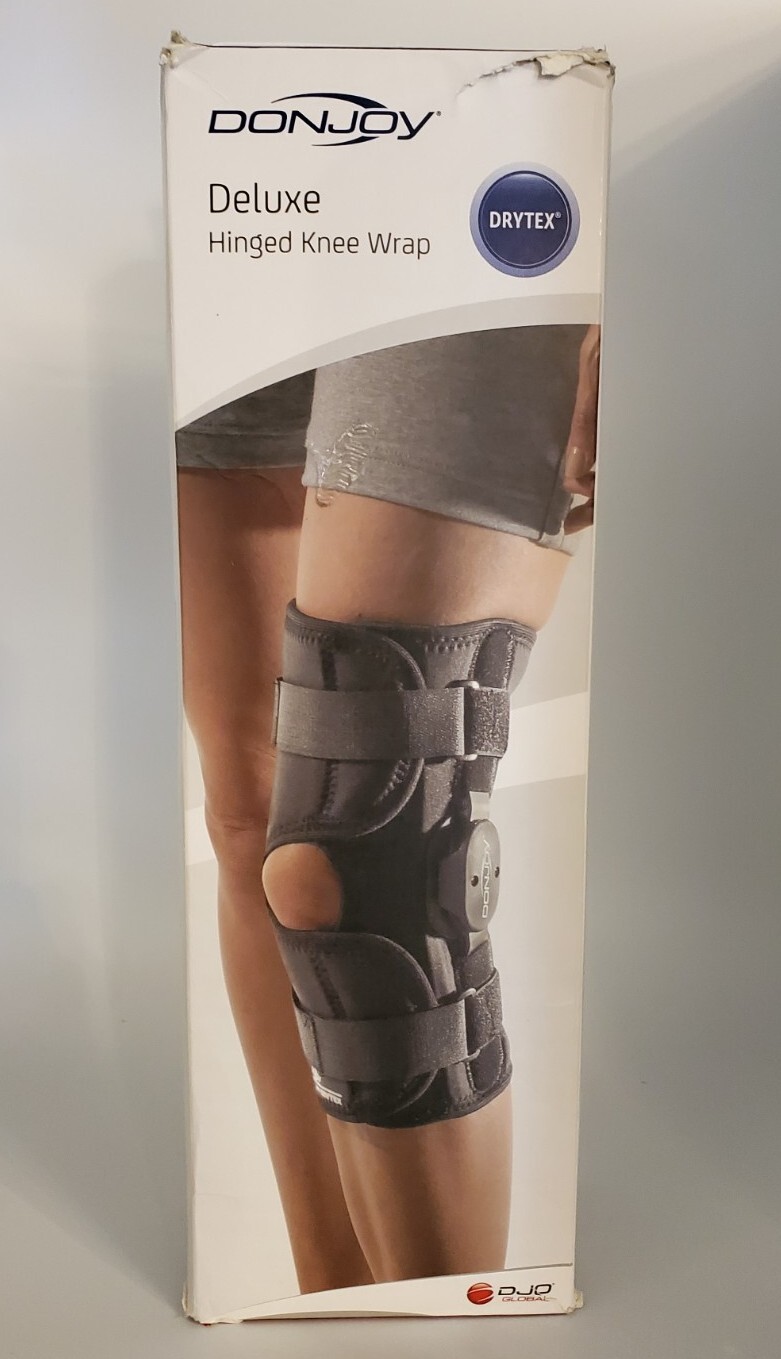 DonJoy Deluxe Hinged Knee Brace, Drytex Wrap Around, Open Popliteal, X