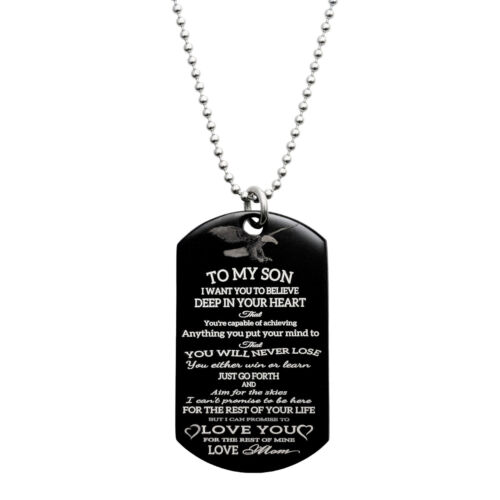 Collana Targhetta Cane "A Mio Figlio" Personalizzata Acciaio Inox Militare Aeronautica Militare Marina - Foto 7 di 21